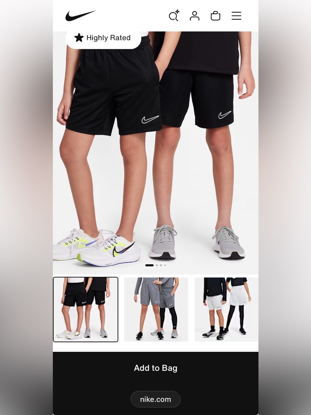 Nike Black Boys' Dri-FIT Trophy23 Shorts, Black, size M, NWOT